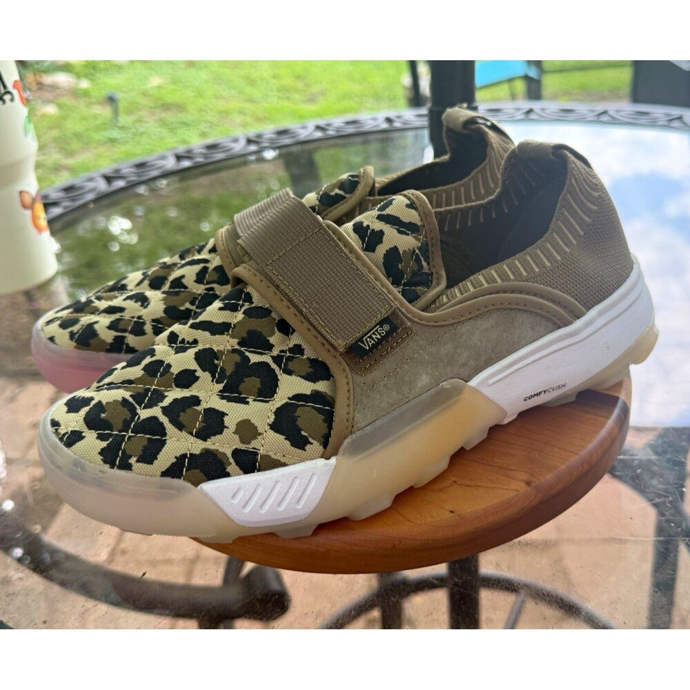 VANS ComfyCush Mens 8.5 Animal Print Canvas Hook & Loop Casual Sneakers W 10